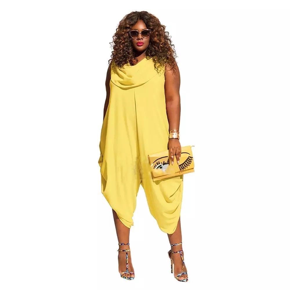 Elegant Yellow Drape Jumpsuit